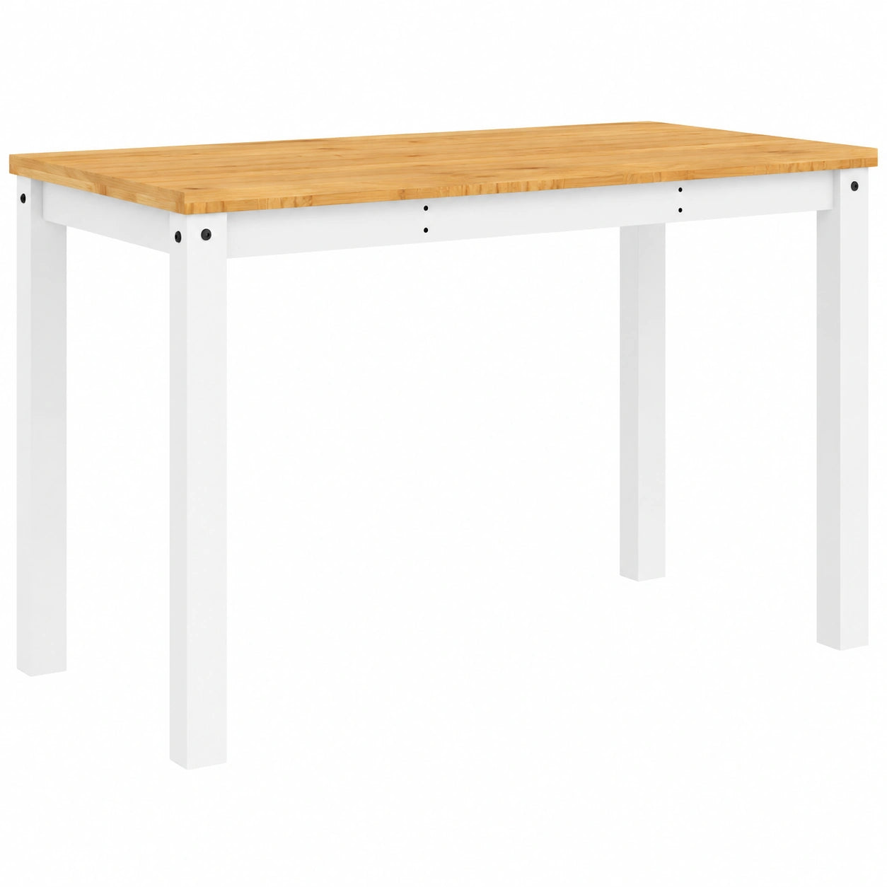 Mesa de Comedor Rustica de Madera Maciza de Pino Blanco 160x80x75 cm