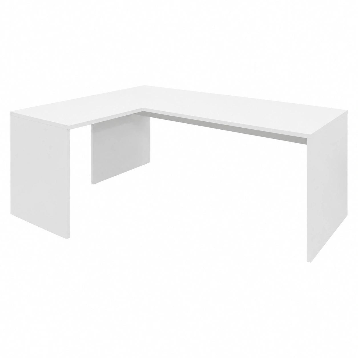 Mesa de Esquina en L para Oficina con Gran Espacio, Color Blanco, 160x80 cm