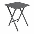 Mesa de Comedor Plegable en MDF y Acero, 48x48x65 cm, Color Gris