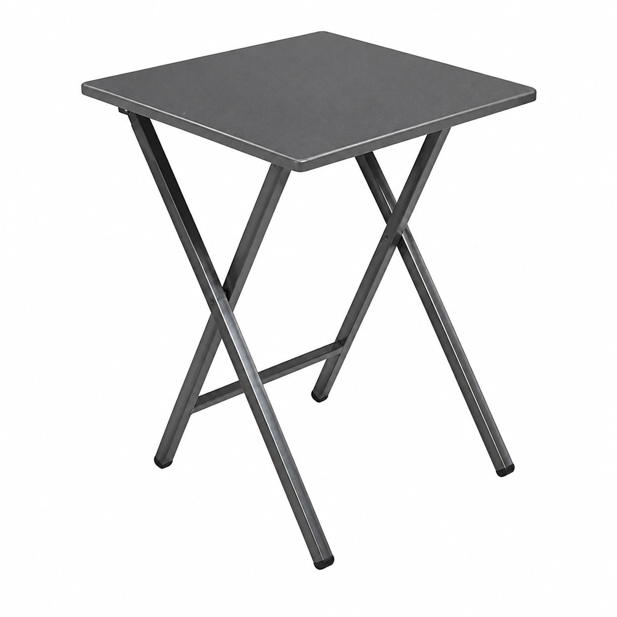 Mesa de Comedor Plegable en MDF y Acero, 48x48x65 cm, Color Gris