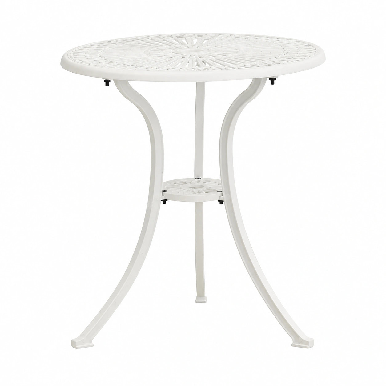 Mesa de Jardín de Aluminio Blanco para Exterior 62x62x65 cm