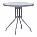Mesa de Jardín Exterior de Acero y Vidrio 80 cm - Resistente y Moderna