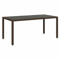 Mesa de Jardín de Ratán PE con Superficie de Vidrio, Marrón, 150x90x75 cm