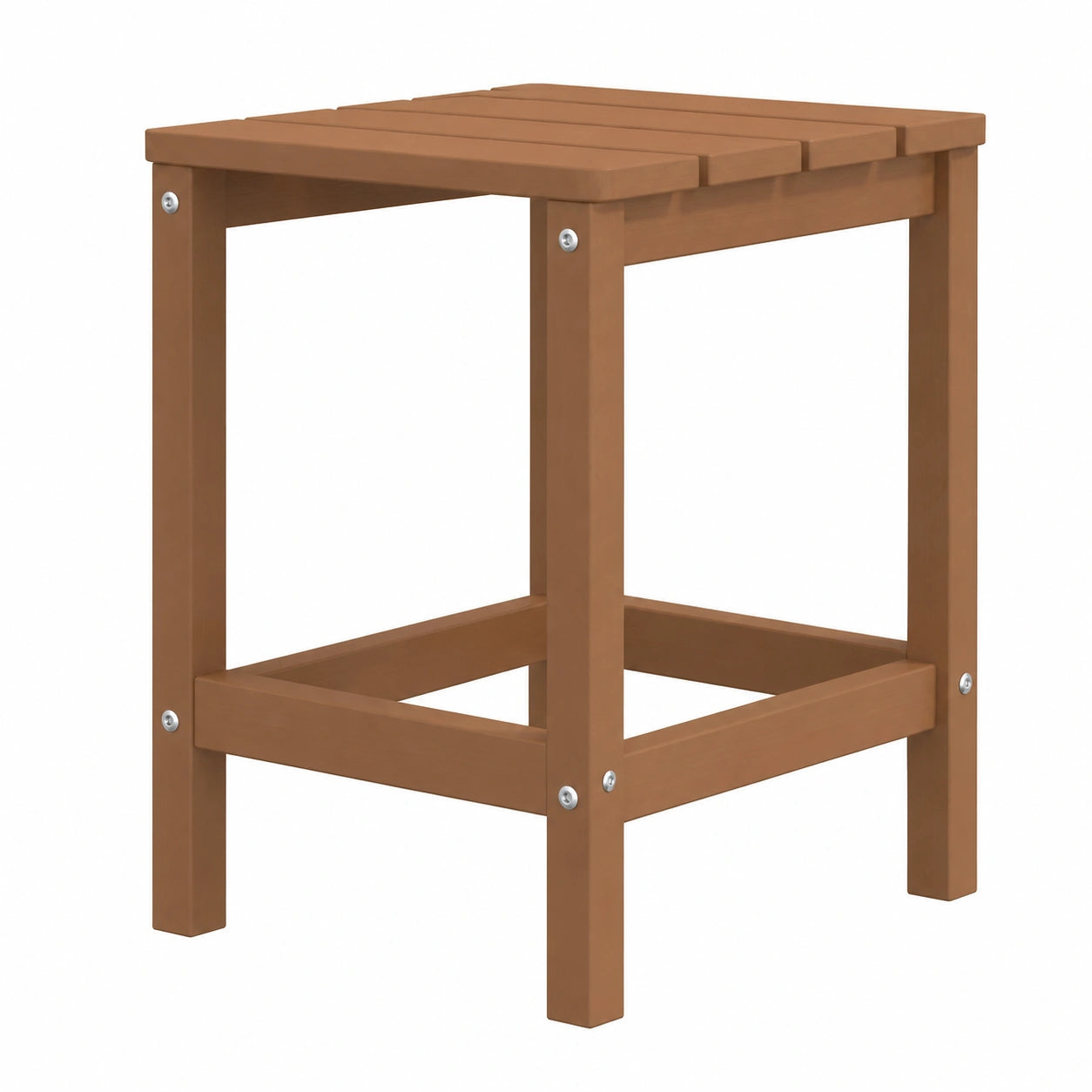 Mesa de Jardín Exterior Resistente HDPE Marrón 38x38x46 cm para Terraza y Balcón