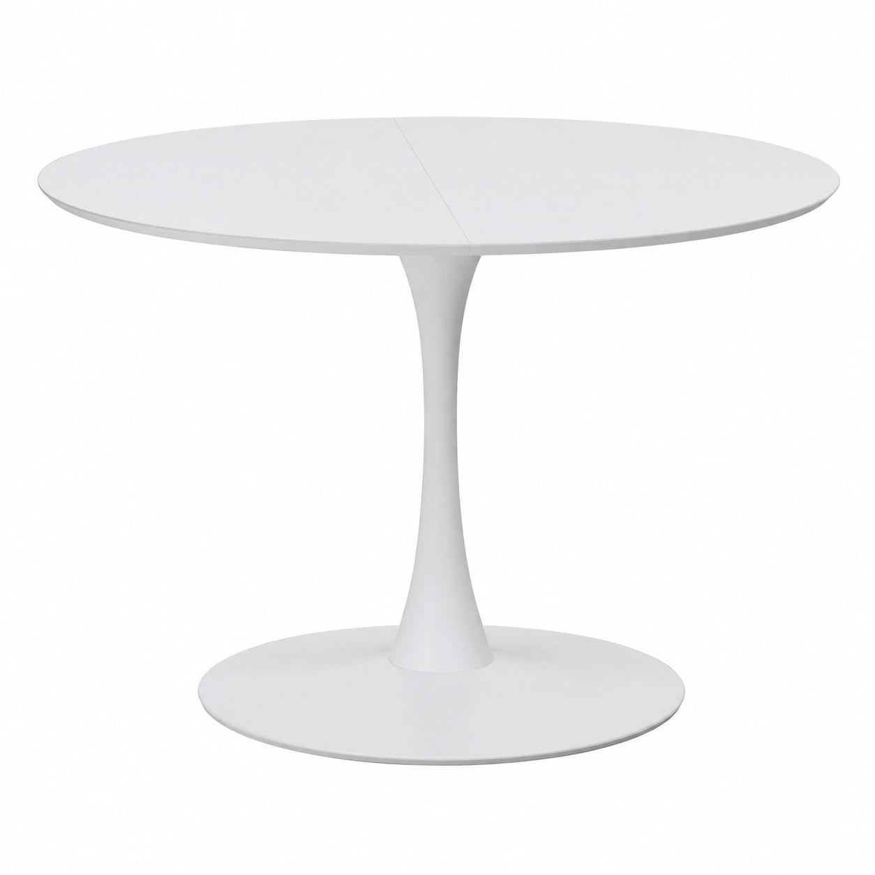 Mesa Redonda Moderna para Comedor, Diámetro 110cm, Ideal para Salón, Oficina y Balcón, Color Blanco