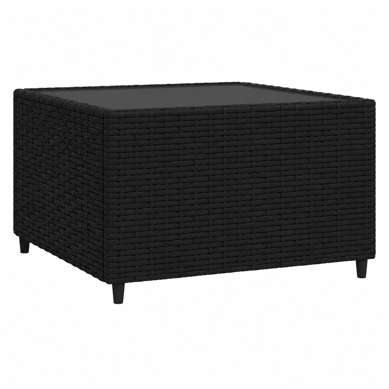 Mesa de Centro para Jardín de Ratán Sintético Negro 50x50x30 cm