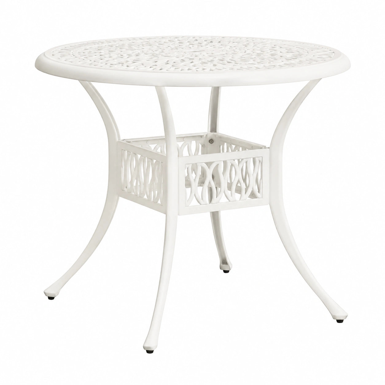 Mesa de Jardín de Aluminio Fundido Blanco para Patio y Terraza 90x90x74 cm