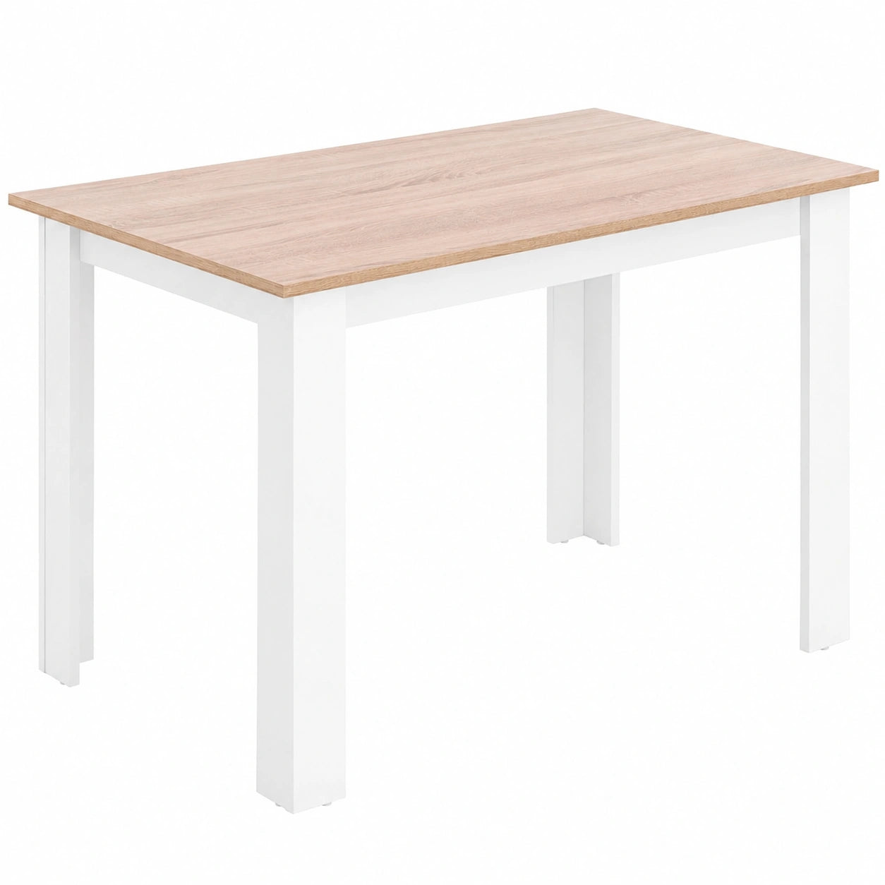 Mesa de Comedor de Roble Sonoma Blanco 110x70x74 cm para Cocina o Salón