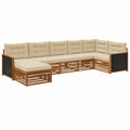 Conjunto de Sofás de Jardín con Cojines, 7 Piezas, Natural y Beige, Muebles de Exterior Modernos y Resistentes al Clima