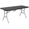 Mesa Plegable Rectangular de Acero y Polietileno HDPE 183x76x73 cm, Resistente al Clima para Uso Interior y Exterior