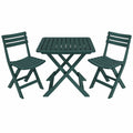 Conjunto Bistró Jardín: Mesa y 2 Sillas Verdes, Ideal para Terraza y Balcón