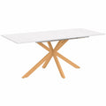 Mesa de Comedor Extensible Alix para 6-10 Personas, Madera y Bandeja Blanca, 160-200 cm