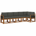 Conjunto Modular Exterior 6 piezas, Sofás de Jardín en Natural y Antracita