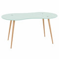 Escritorio Moderno de Cristal con Patas de Roble 140x70x74 cm