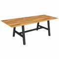 Mesa de Comedor Extensible Madeleine de Madera y Metal Negra para 6-12 Personas