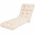 Cojín Reclinable Impermeable para Silla de Descanso en Patio, 183 x 56 x 10 cm, con Cuerdas de Sujeción