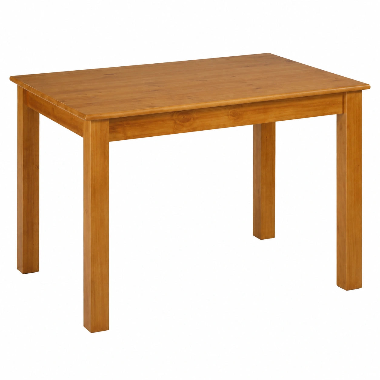 Mesa Rectangular de Madera de Pino Maciza, Cerezo Claro, Serie Kalpe, 73x120x80 cm, Ideal para Comedor y Cocina