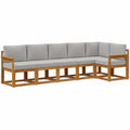 Conjunto Modular de Sofás de Jardín 6 Piezas Gris, Muebles Exteriores Duraderos